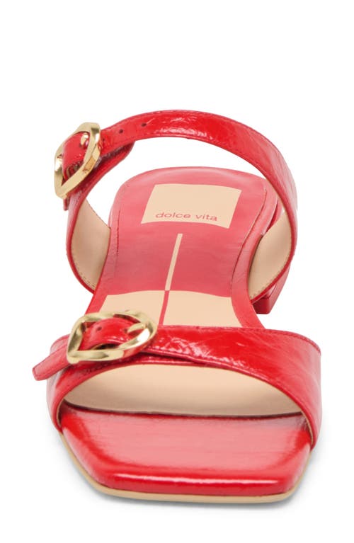 Dolce Vita Fabola Slide Sandal In Chili Crinkle Patent