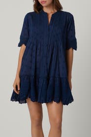 Shoshanna Milos Eyelet Mini Dress Cover Up