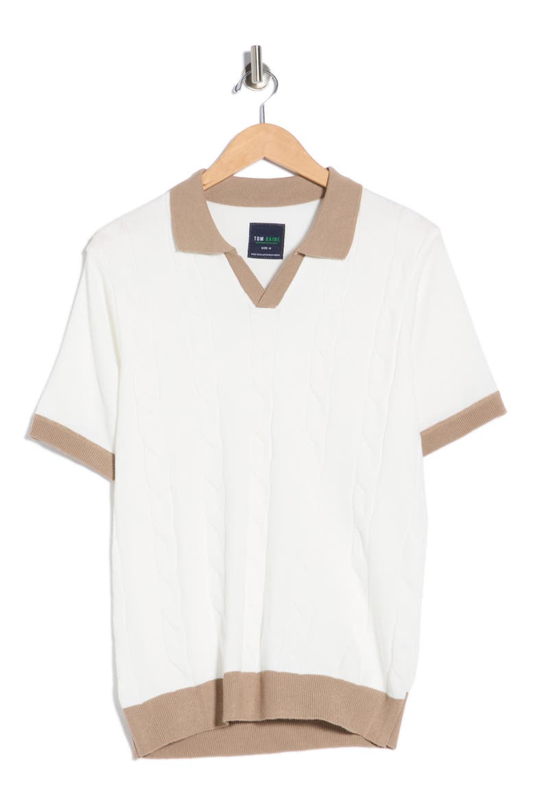 Johnny Collar Knit Polo Sweater, Alternate, color, WHITE