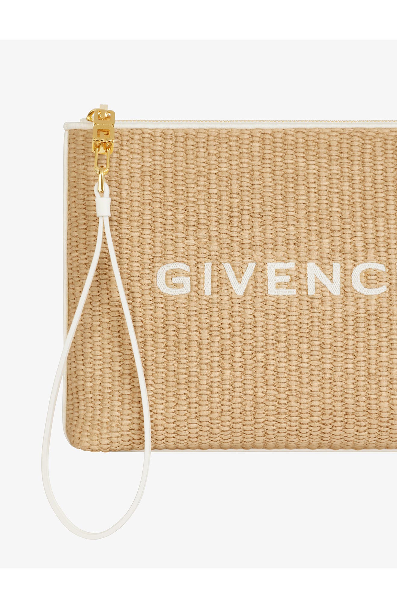 Givenchy Large Woven Raffia Pouch, Alternate, color, 