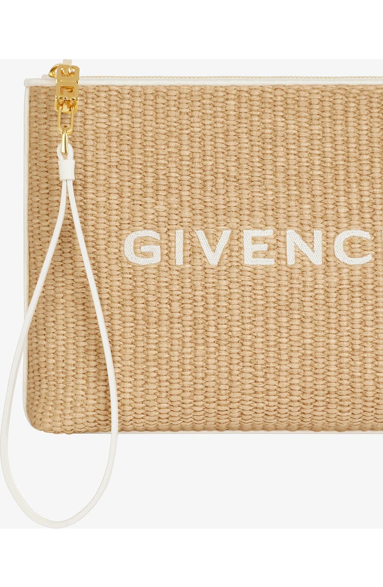 Givenchy Large Woven Raffia Pouch, Alternate, color,