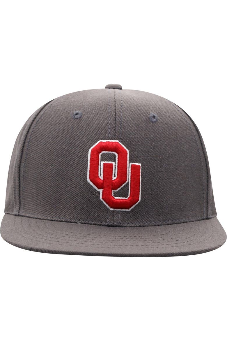 Men's Top of the World Charcoal Oklahoma Sooners Team Color Fitted Hat, Alternate, color, Charcoal