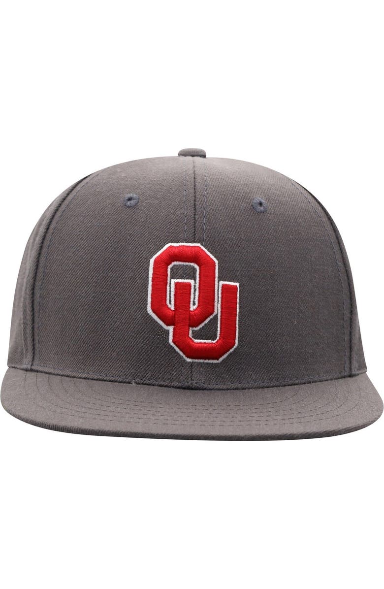 TOP OF THE WORLD Men's Top of the World Charcoal Oklahoma Sooners Team Color Fitted Hat, Alternate, color, Charcoal