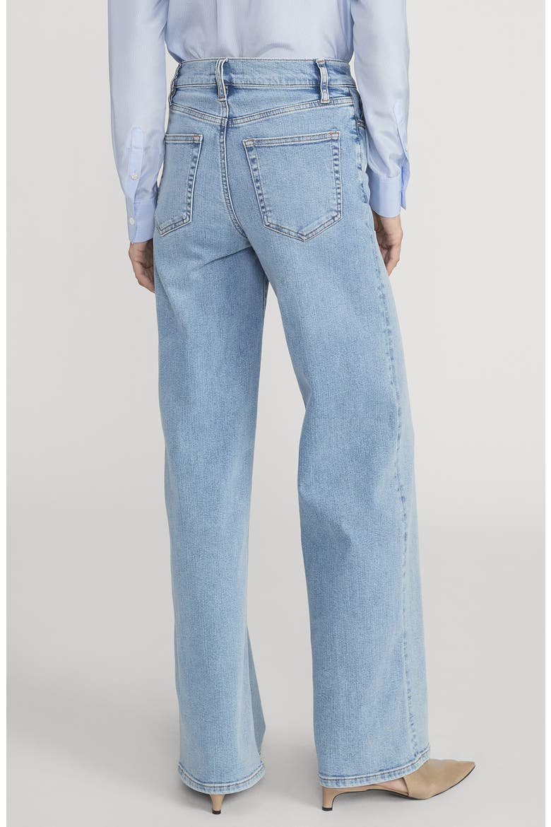 Le Slim Palazzo High Waist Wide Leg Jeans, Alternate, color, RIPPLE