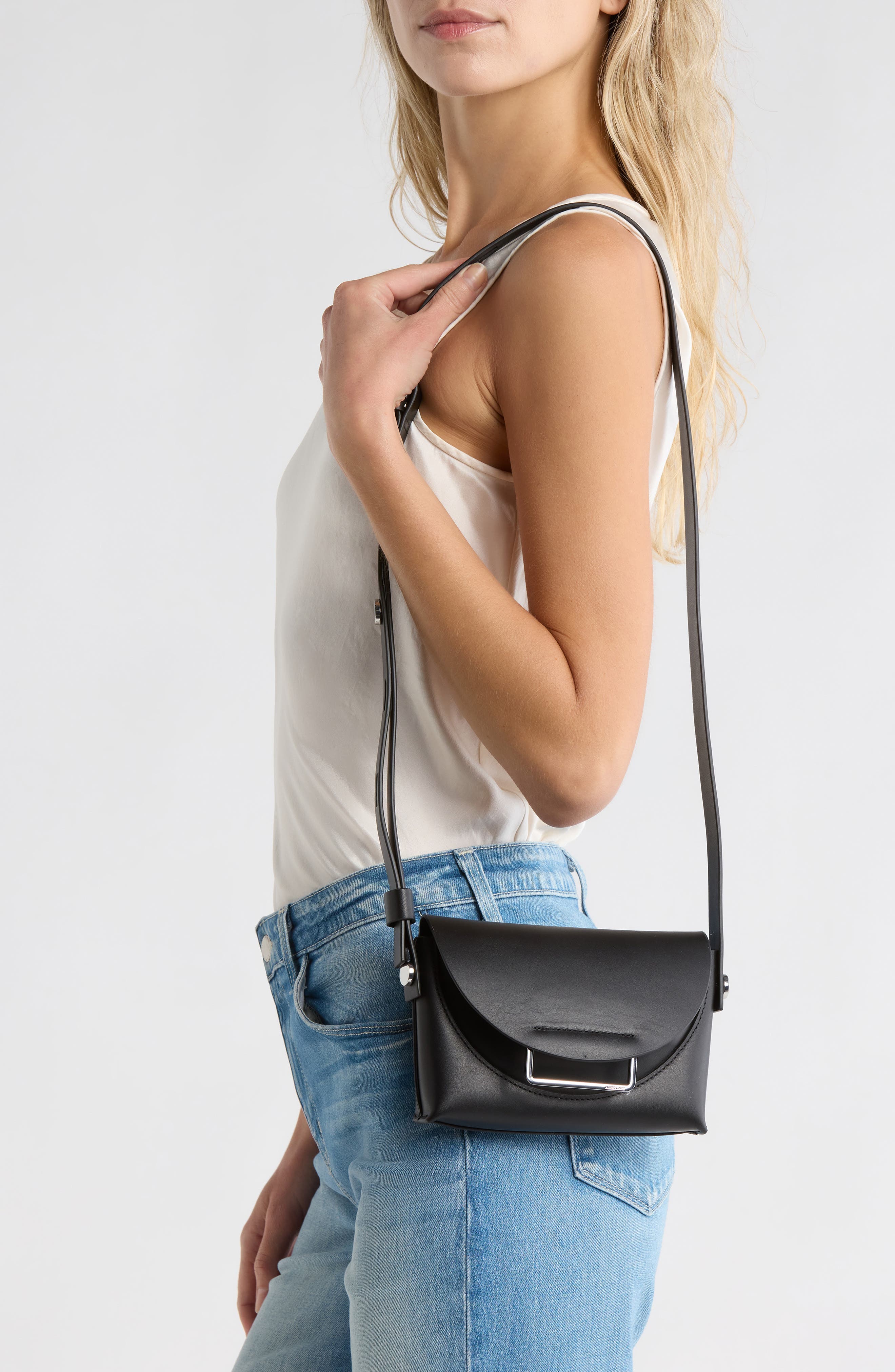 AllSaints Francine Crossbody Bag, Alternate, color, Black