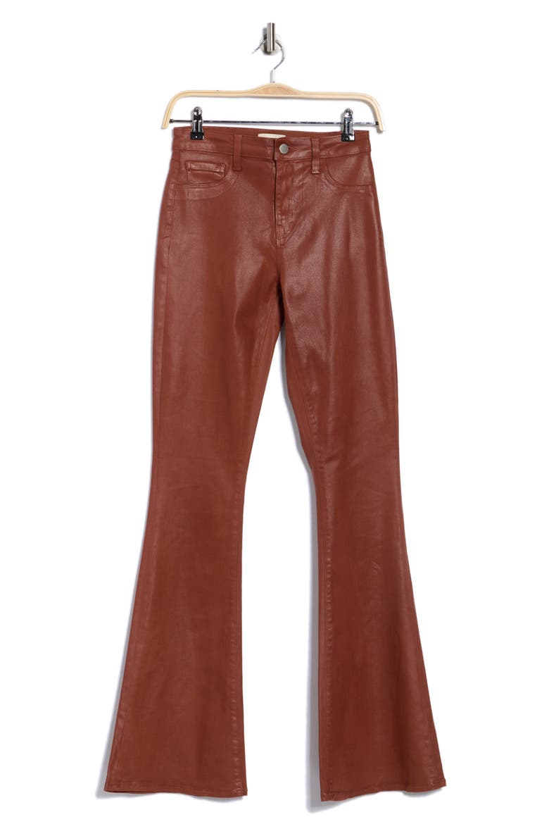 Marty Coated High Waist Flare Leg Jeans, Alternate, color, RICH GINGER COATED
