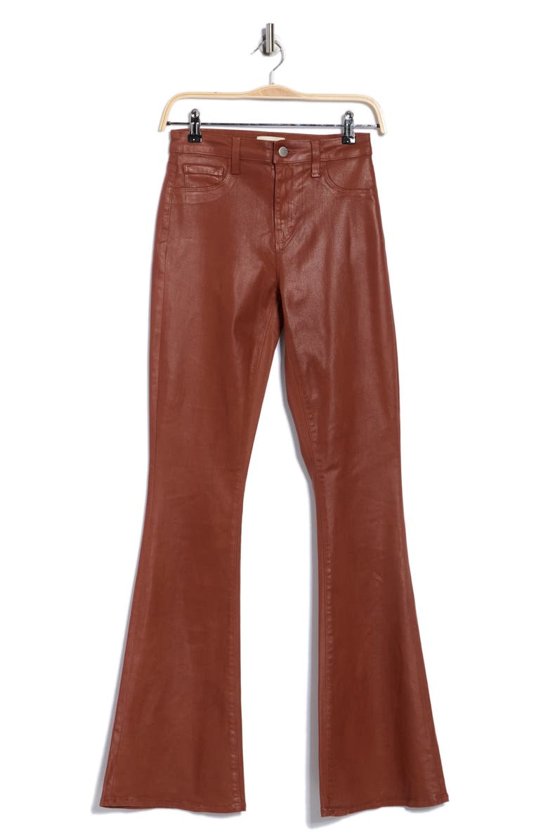 L'AGENCE Marty Coated High Waist Flare Leg Jeans, Alternate, color, Rich Ginger Coated
