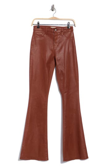 L'agence Marty Coated High Waist Flare Leg Jeans In Brown