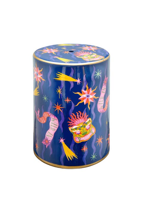 Tanbu Porcelain Stool 12" x 12" Artisan Furniture