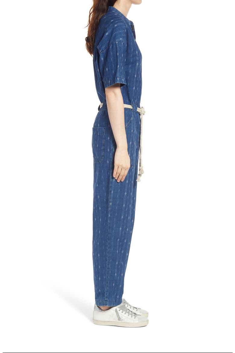 Emery Rope Belt Cotton Jumpsuit, Alternate, color, ATLAS INDIGO