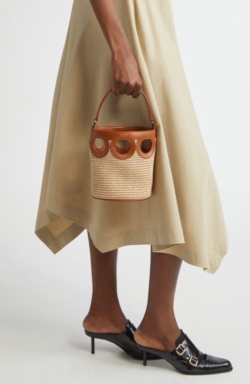 Ferragamo Mini Gancio Outline Raffia Bucket Bag