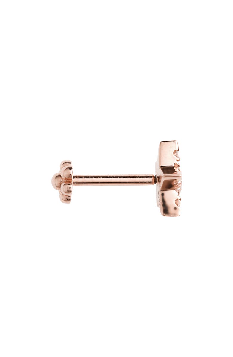 MARIA TASH Diamond Star Threaded Stud Earring, Alternate, color, Rose Gold