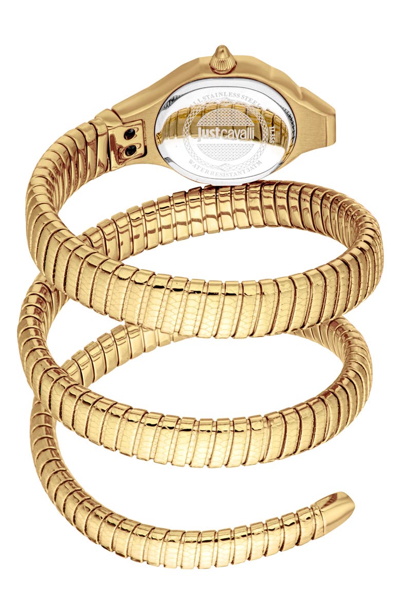 Just Cavalli Snake Bracelet Strap Watch, 22mm x 35.5mm, Alternate, color, 