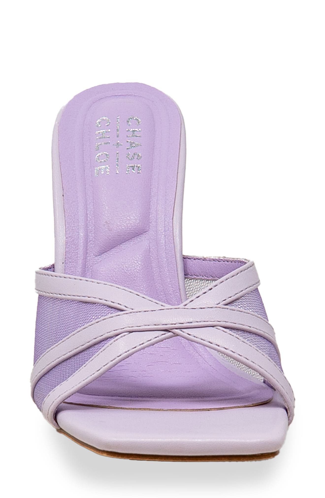 Mesh Mule Stiletto Sandal, Alternate, color, LILAC