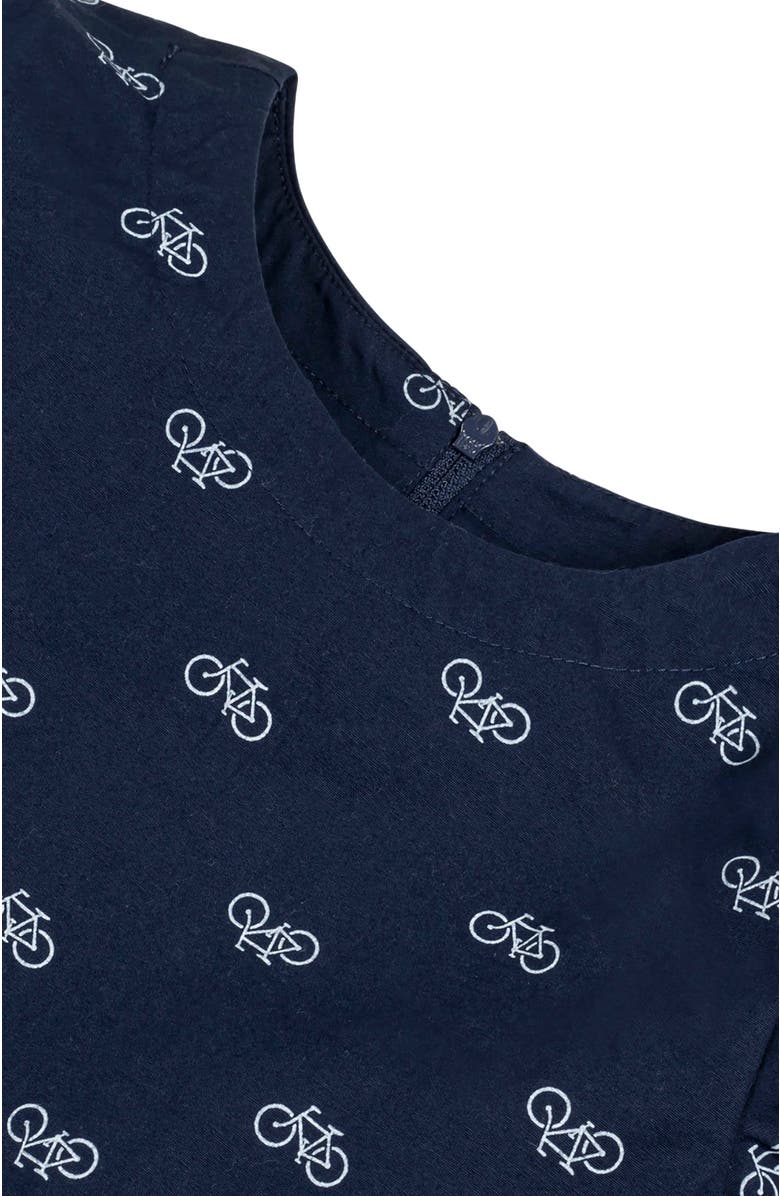 Hope & Henry Girls' Ruffle Waist Dress, Toddler, Alternate, color, Navy Bicycle Print