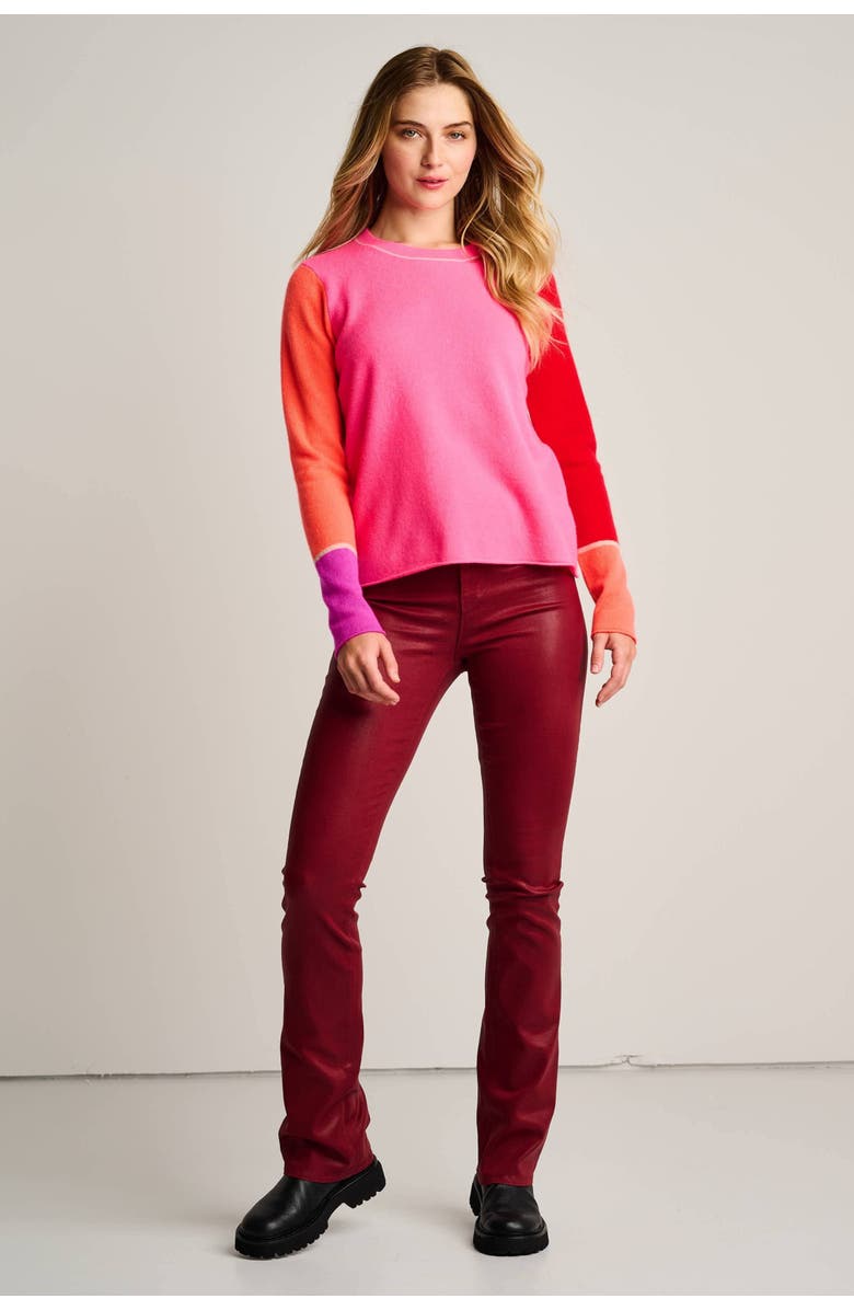 Lisa Todd Block Talk Cashmere Sweater, Alternate, color, Neon Pink Combo
