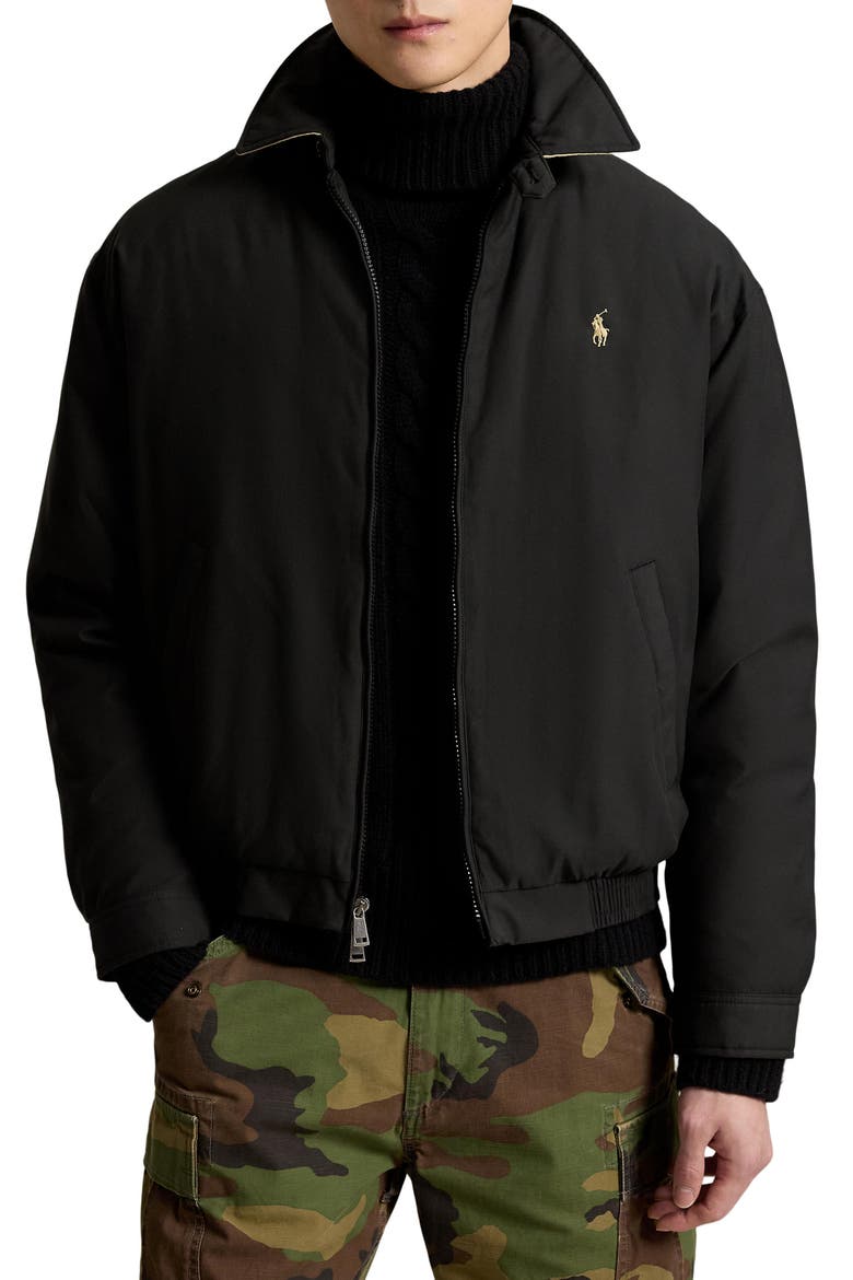 Down Fill Twill Jacket, Main, color, RL BLACK