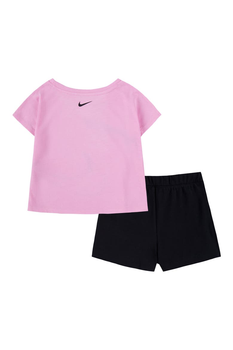 Kids' Swoosh Graphic T-Shirt & Skort Set, Alternate, color, BLACK