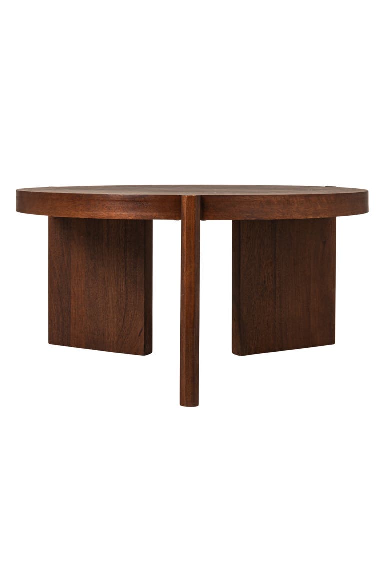 Round Coffee Table, Alternate, color, Brown