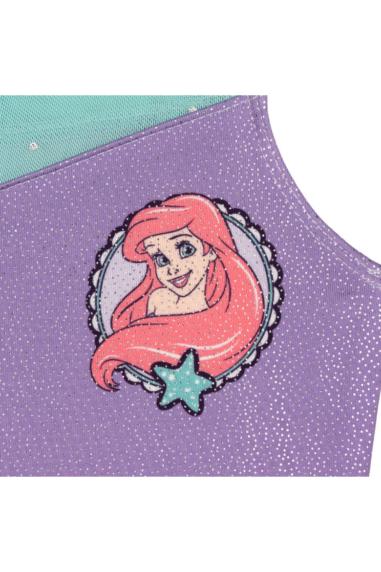 The Little Mermaid Princess Ariel Sleeveless Gymnastics One Piece Romper, Alternate, color, Teal Purple Ariel