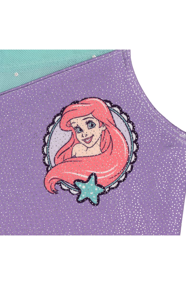 Disney The Little Mermaid Princess Ariel Sleeveless Gymnastics One Piece Romper, Alternate, color, Teal Purple Ariel