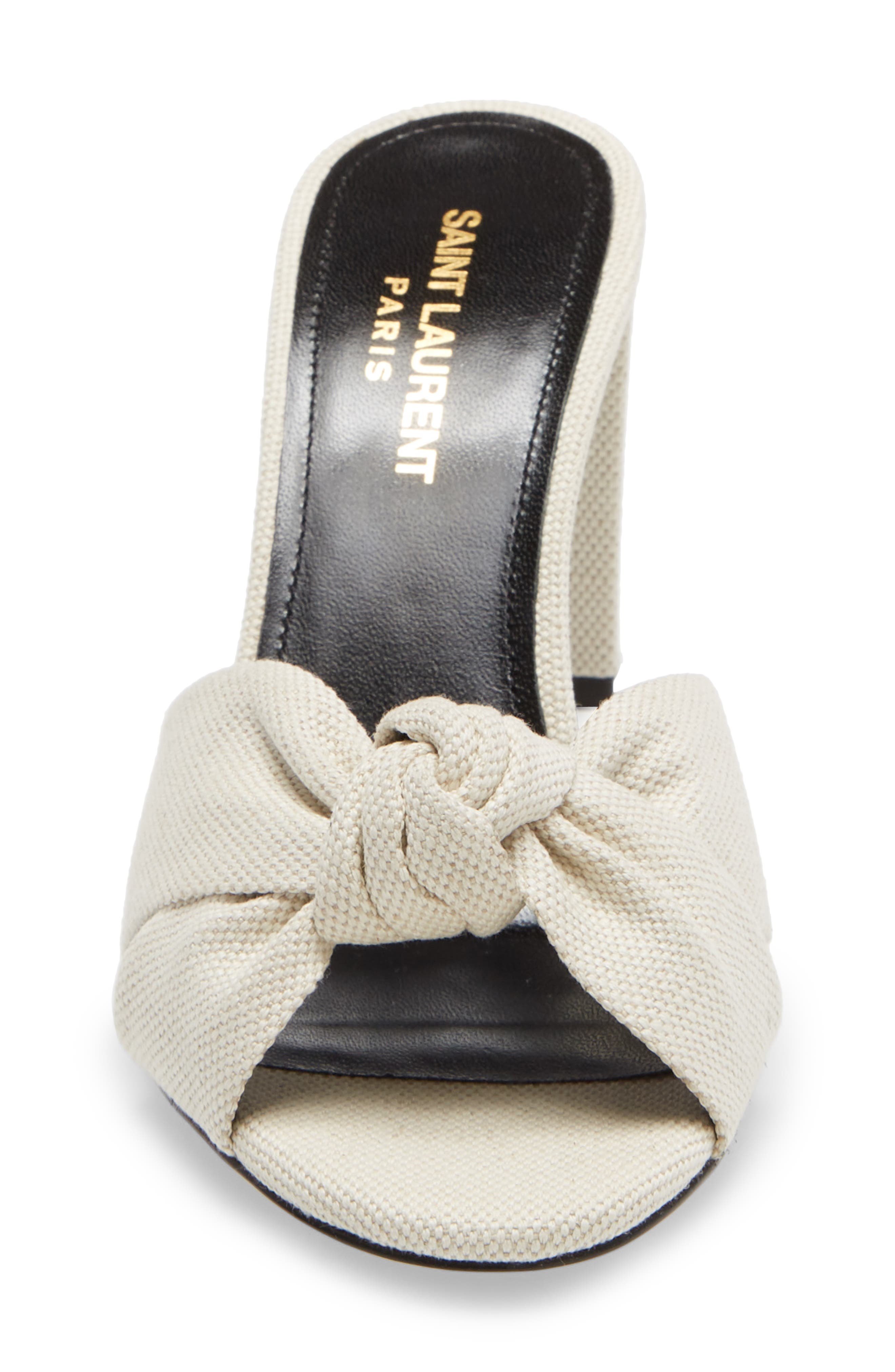 Saint Laurent Loulou Knot Slide Sandal, Alternate, color, 