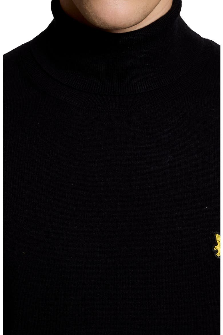 Cotton Merino Turtleneck Sweater, Alternate, color, Jet Black