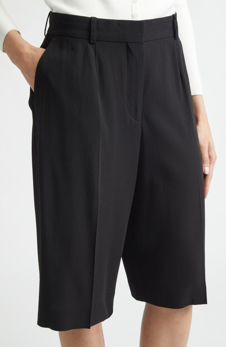 TOTEME Fluid Wide Leg Shorts, Alternate, color, Black