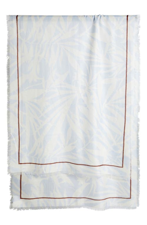 NORDSTROM NORDSTROM FLORAL PRINT SCARF WITH EYELASH FRINGE