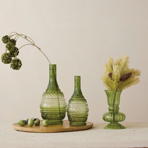 Artisan Embossed Glass Vase