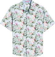 Tommy Bahama Nova Wave Blue Sky Vines Short Sleeve Seersucker Button-Up Shirt