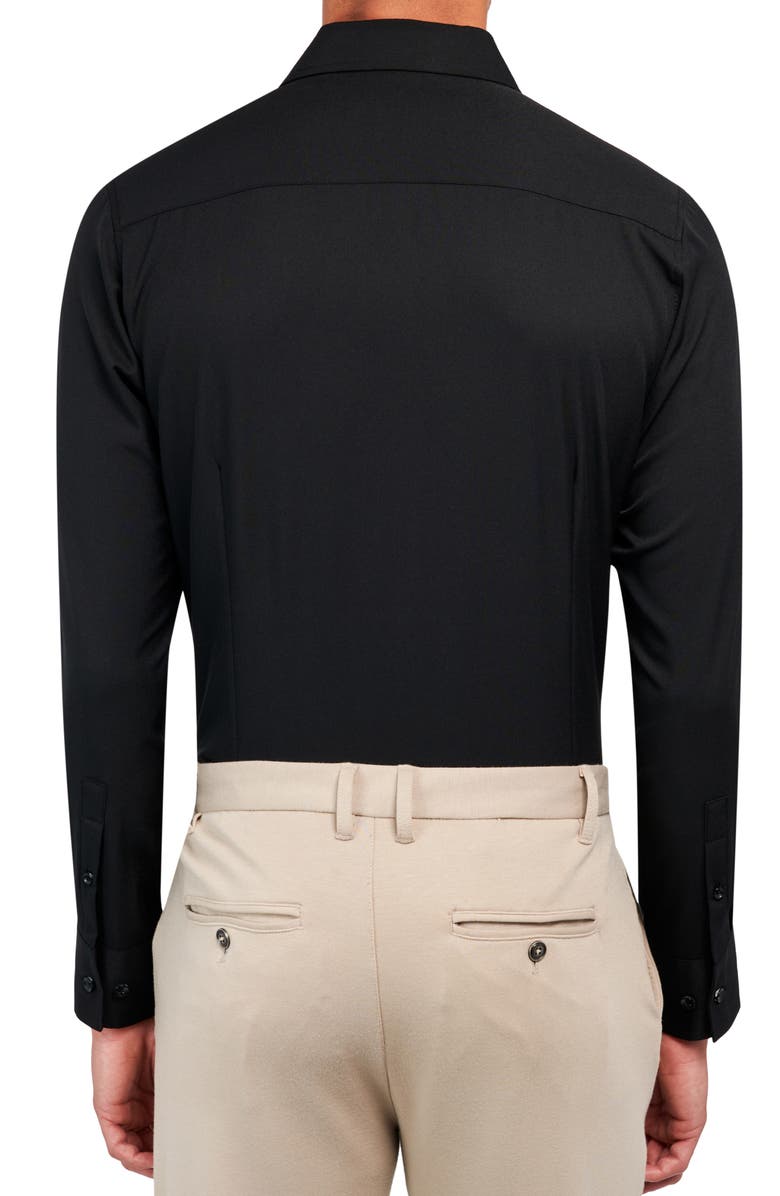 Brooklyn Brigade Slim Fit Solid Performance Dress Shirt, Alternate, color, Black