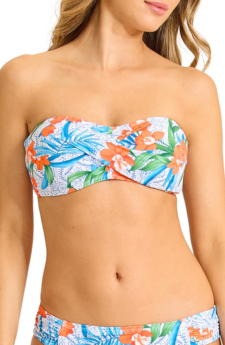 Tommy Bahama Tropical Twist Bandeau Bikini Top, Main, color, 
