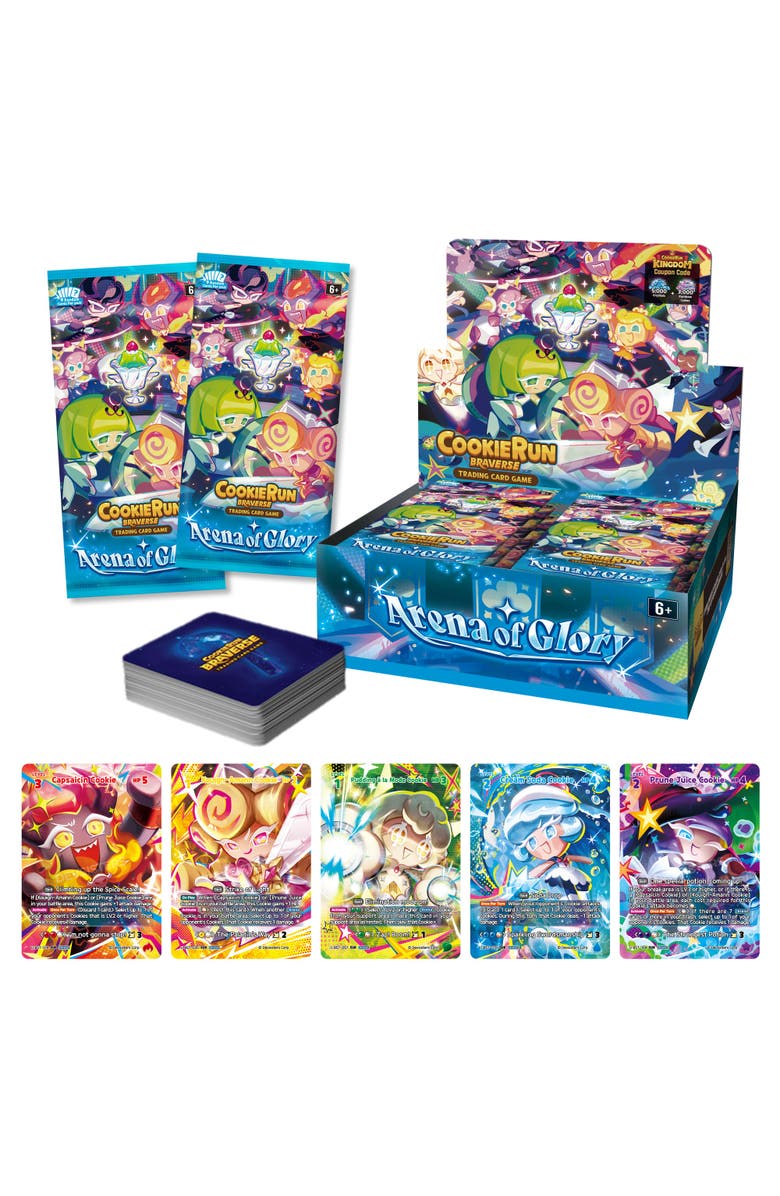 CookieRun: Braverse Trading Card Game Traverse Trading Card Game, Arena of Glory Booster Box, 28 Packs, Alternate, color, Multicolored