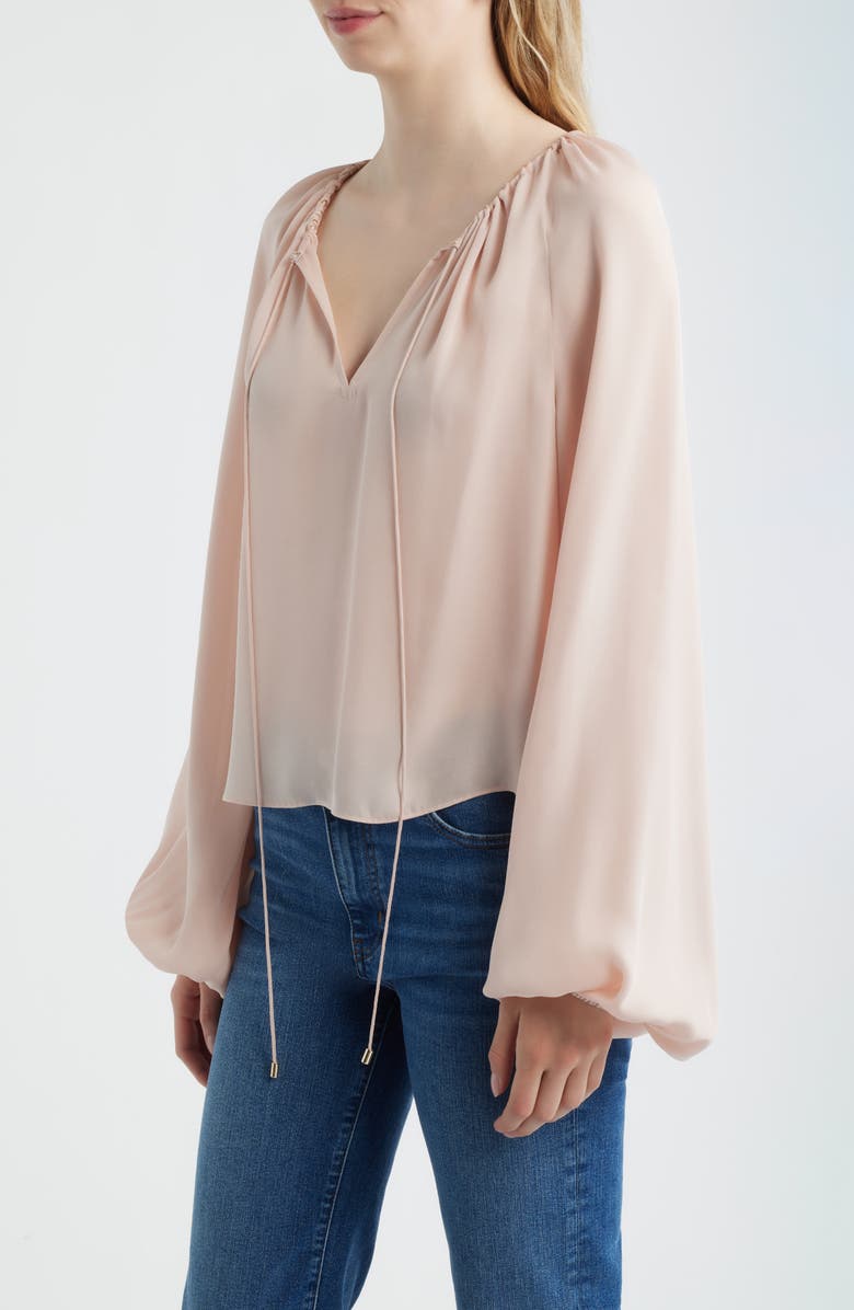 FRAME The Balloon Silk Top, Alternate, color, Taffy