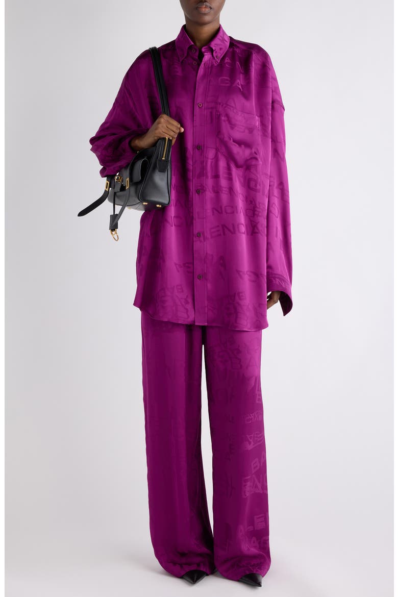 Logo Jacquard Pajama Pants, Alternate, color, 5061 PLUM