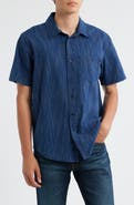 AG Wesley Stripe Relaxed Fit Short Sleeve Button-Up Shirt