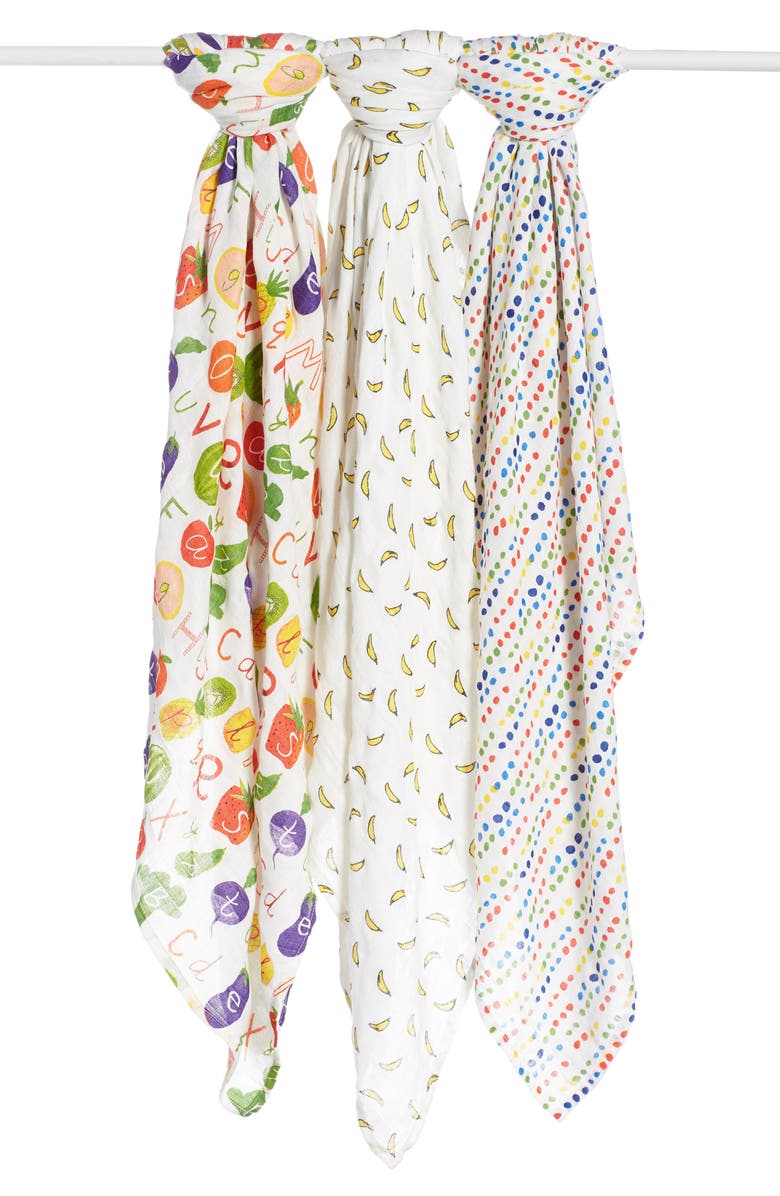 aden + anais 3-Pack Silky Soft Swaddling Cloths, Main, color,