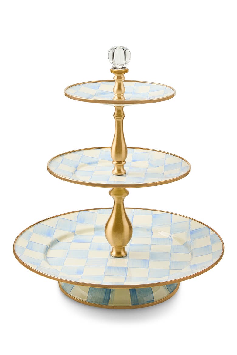 Sky Check Three Tier Sweet Stand, Main, color, SKY CHECK