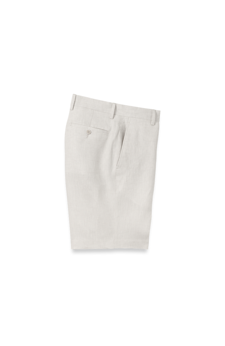 Paul Fredrick Linen Chambray Twill Flat Front Shorts, Main, color, Ivory