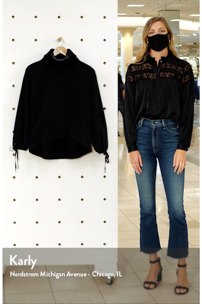 Micha Turtleneck Blouson Sleeve Stretch Cotton Sweater video