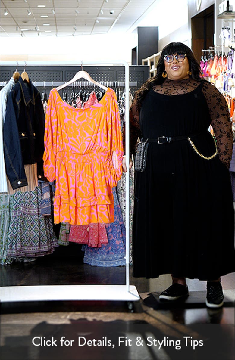 Kaci Floral Bea Off the Shoulder Long Sleeve Minidress, sales video thumbnail