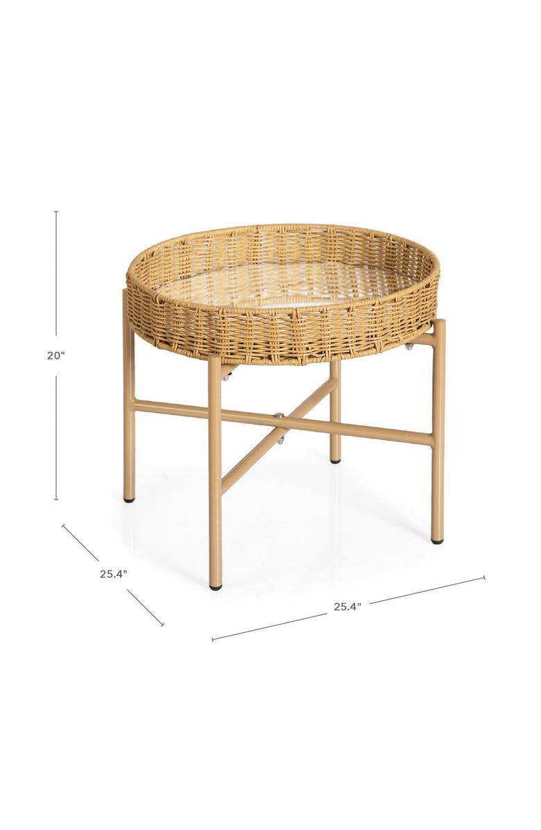 Kaplan Early Learning Company Washable Wicker Mirrored Table, Alternate, color, Brown