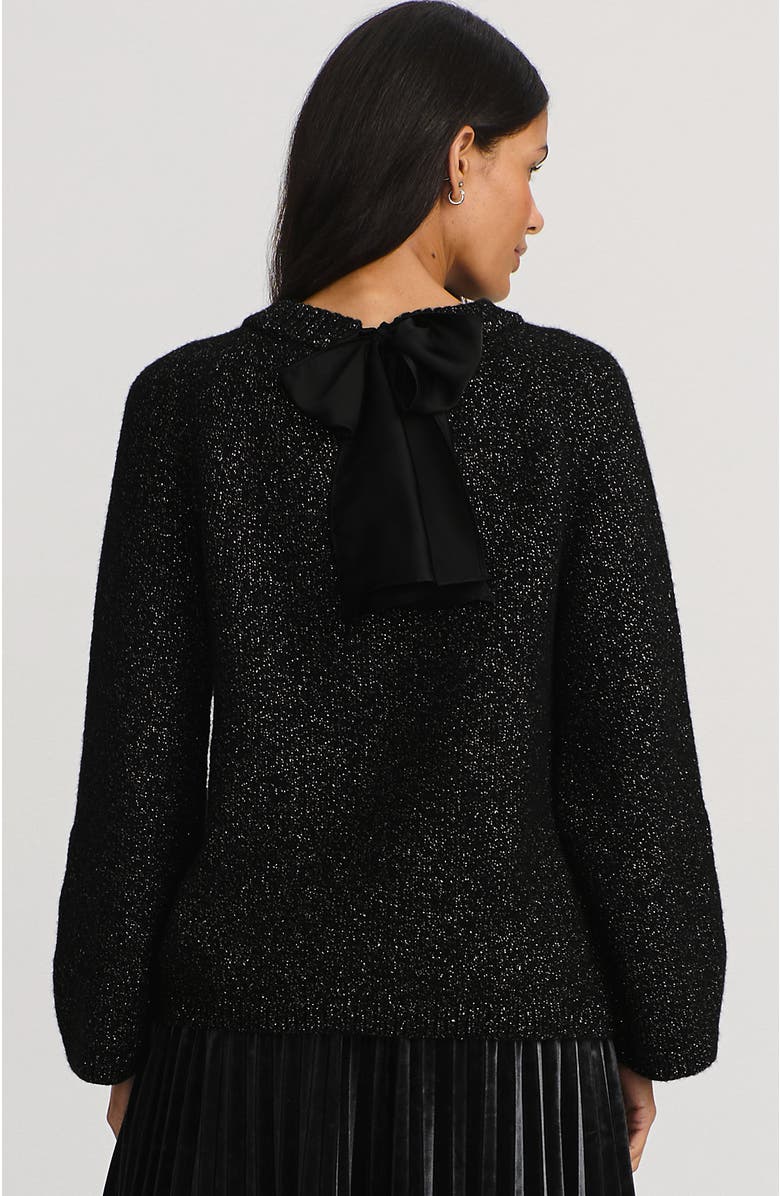 Lands' End Blend Bow Back Sweater, Alternate, color, Black/Gold Metallic