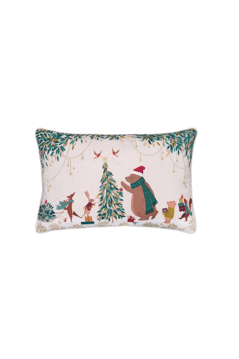 Tree Decorating Accent Throw Pillow 14" x 22", Main, color, Beige