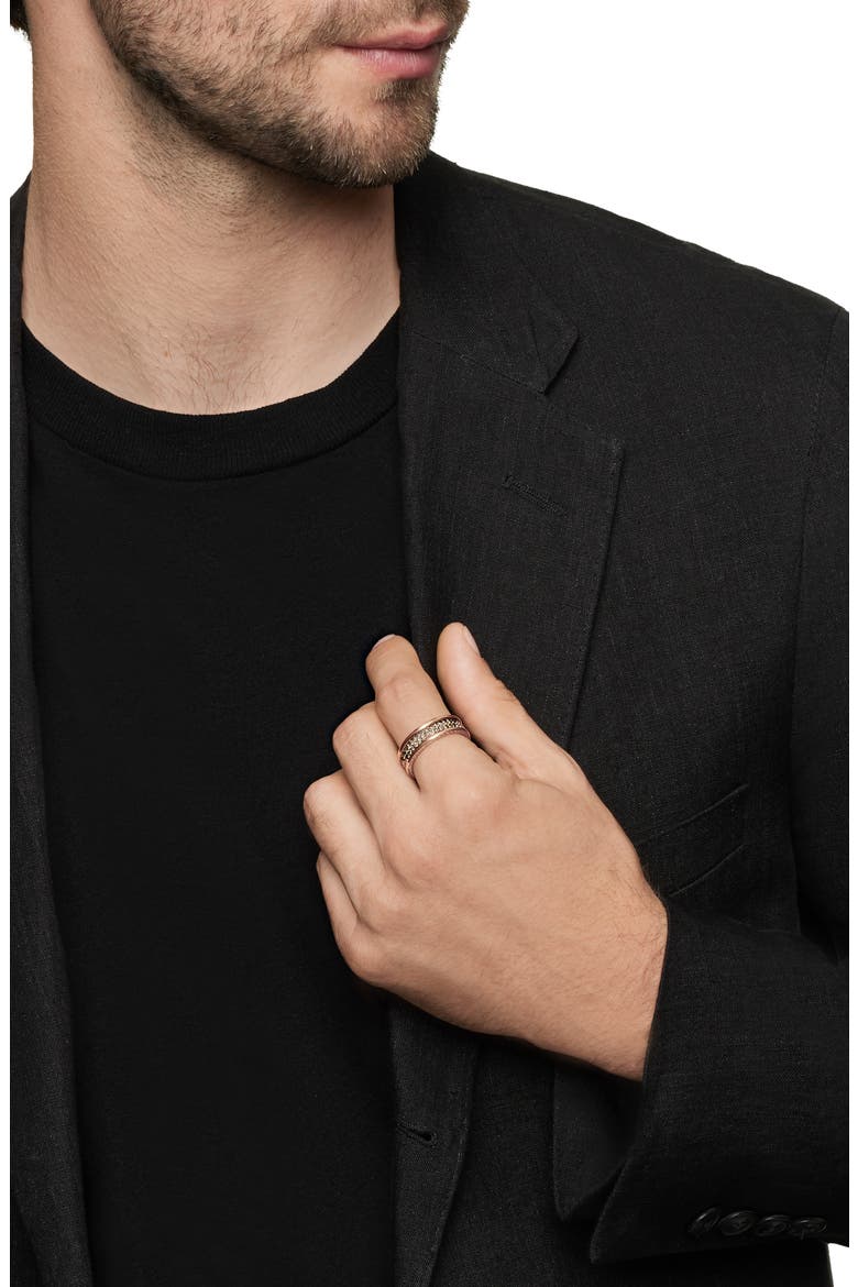 Streamline 2-Row Pavè 18K Rose Gold Band Ring, Alternate, color, ROSE GOLD/ COGNAC DIAMOND