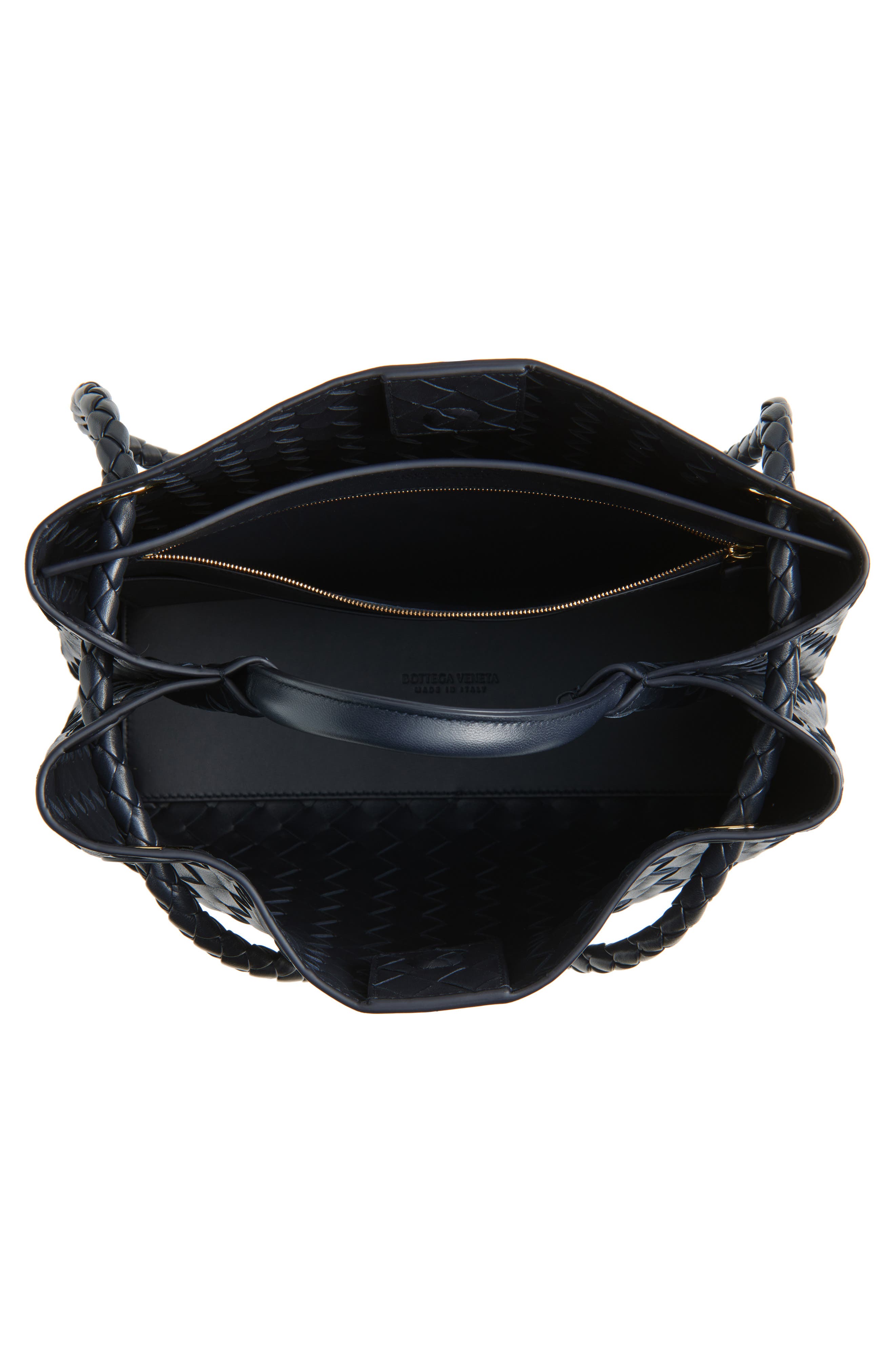Medium Andiamo Intrecciato Shoulder Bag, Alternate, color, 4334 MIDNIGHT-M B-MIDN