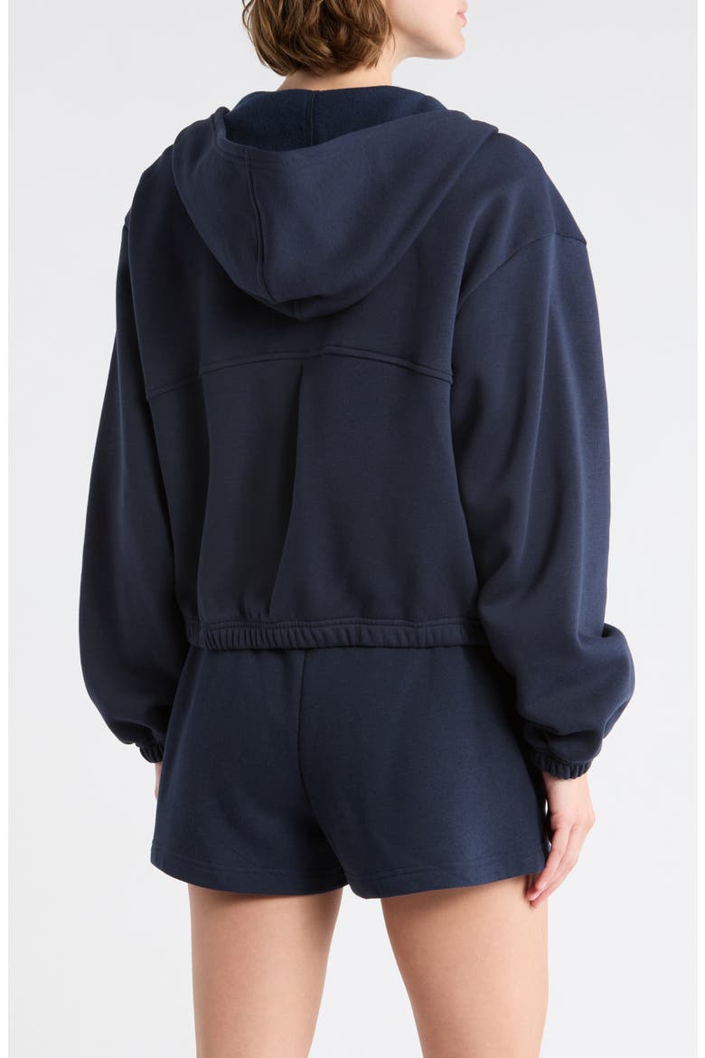 Feather Fleece Zip Hoodie, Alternate, color, NAVY SAPPHIRE