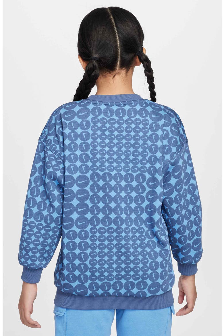 Kids' Sportswear Club Fleece Oversize Crewneck Sweatshirt, Alternate, color, 491 DIFFUSED BLUE/WHITE