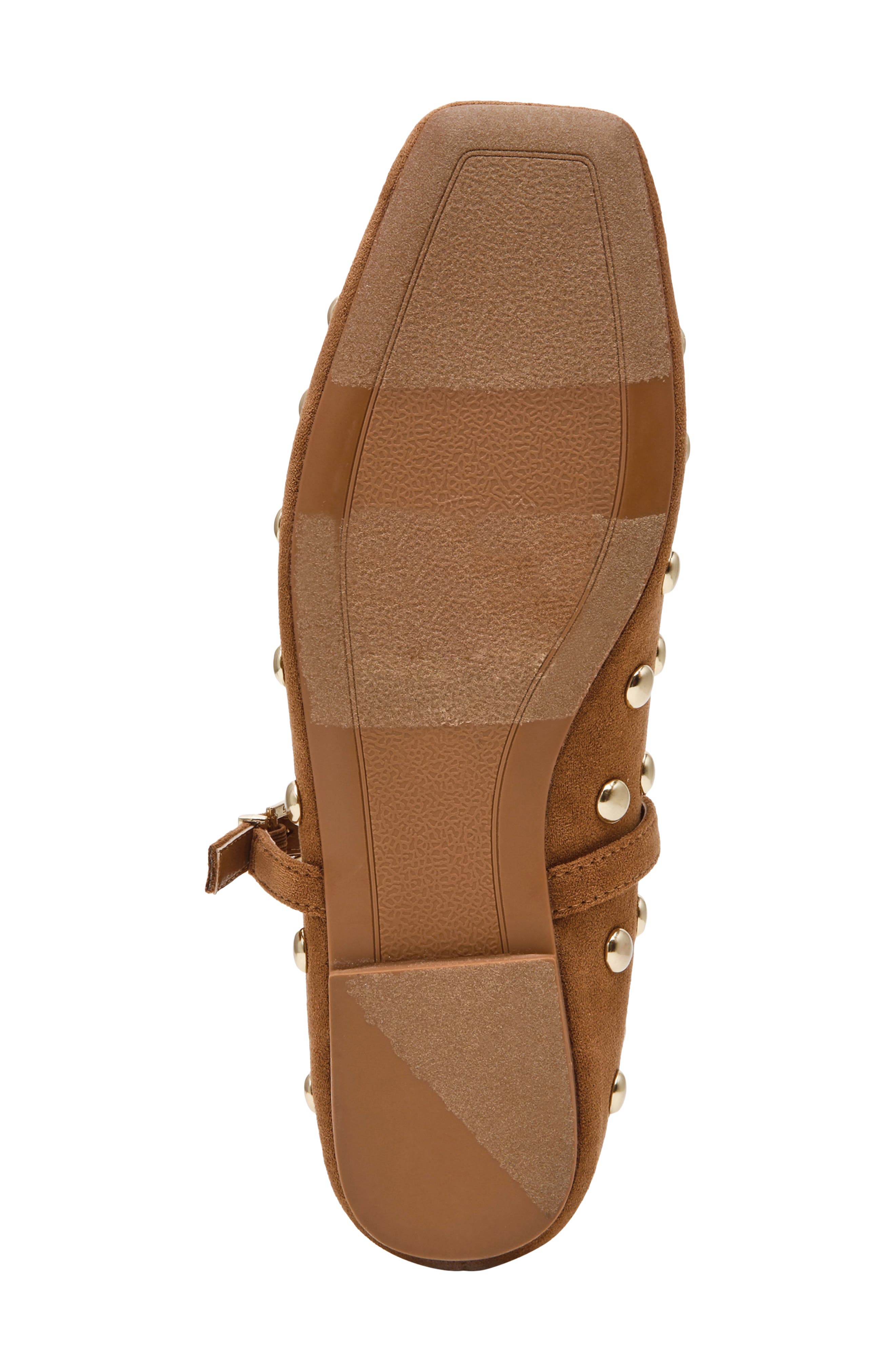Fabesian Studded Mary Jane Flat, Alternate, color, CAMEL